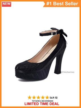 Mary Jane Punk Lace Flower Gothic Pumps Sweet Bow Platform High Heels